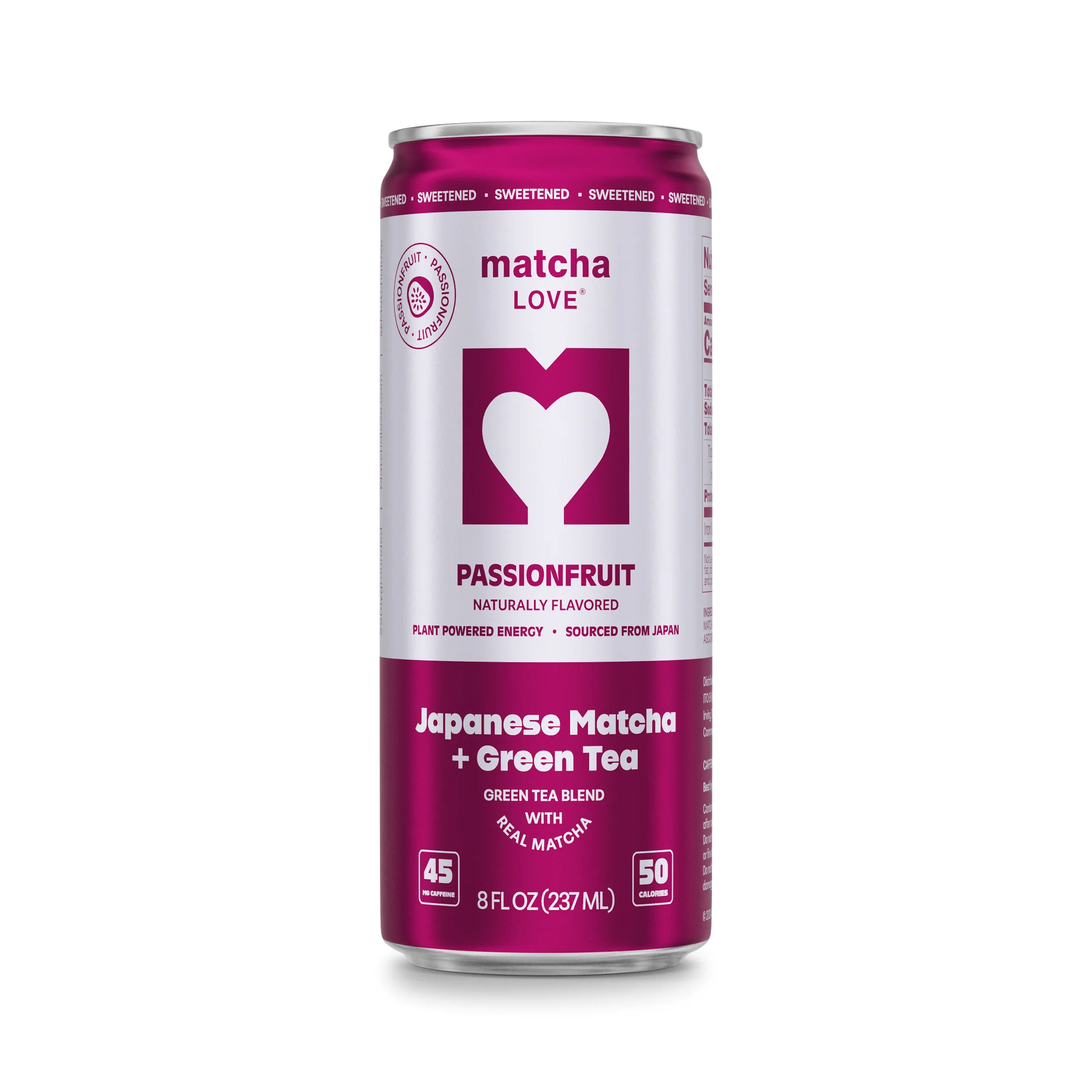 Sweetened Passion Fruit Matcha + Green Tea
